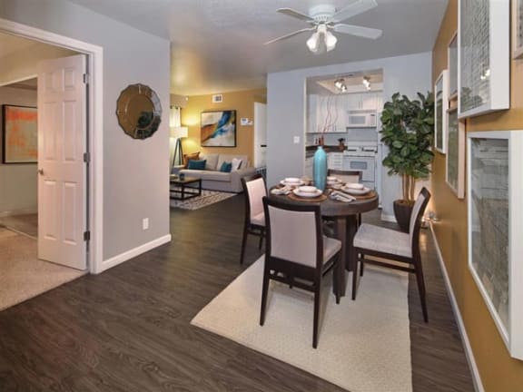 Vinyl plank flooring at Mirabella Apartments, Bermuda Dunes, California