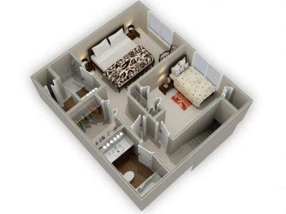 Two Bedroom 2.5 Bathroom Floor Plan Acacia