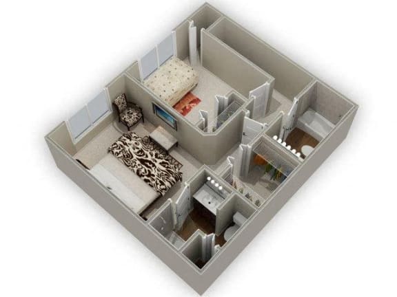 Two Bedroom 2.5 Bathroom Floor Plan Acacia