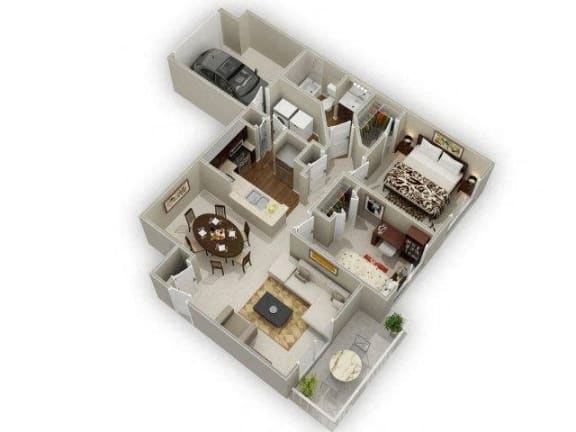 Two Bedroom One Bathroom Floor Plan Holly