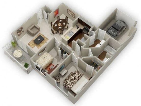 Two Bedroom One Bathroom Floor Plan Holly