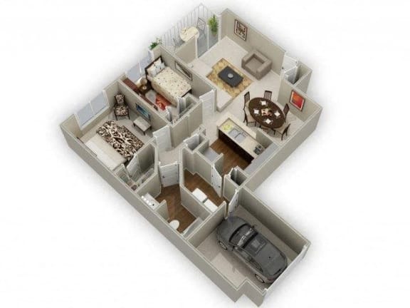 Two Bedroom One Bathroom Floor Plan Holly
