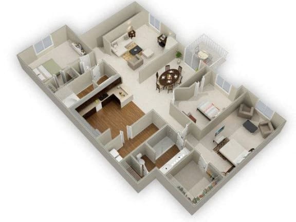 Three Bedroom Two Bathroom Floor Plan Jasmine