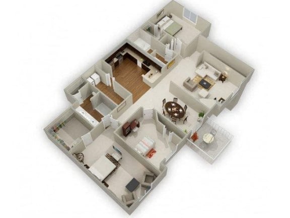 Three Bedroom Two Bathroom Floor Plan Jasmine