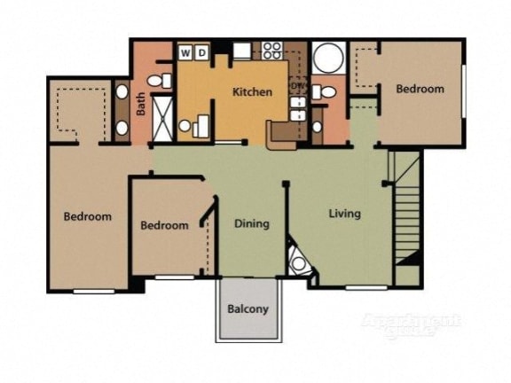 Three Bedroom Two Bathroom Floor Plan Jasmine
