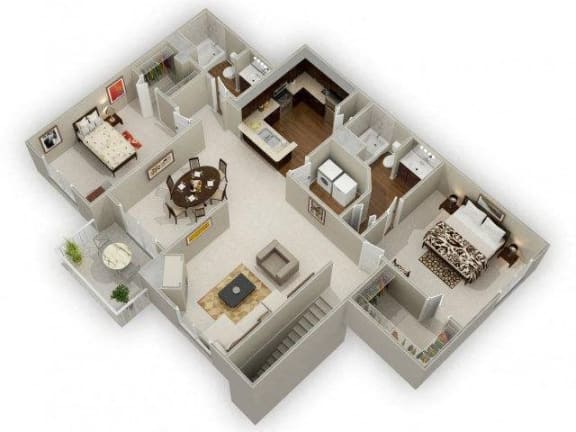 Two Bedroom Two Bathroom Floor Plan Juniper