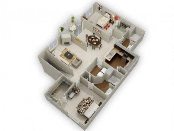 Two Bedroom Two Bathroom Floor Plan Juniper