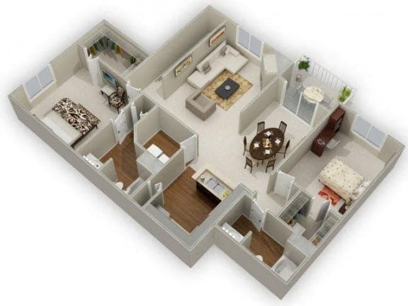 Two Bedroom Two Bathroom Floor Plan Juniper