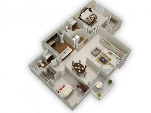 Two Bedroom Two Bathroom Floor Plan Juniper