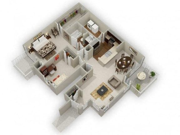 Two Bedroom One Bathroom Floor Plan Laurel