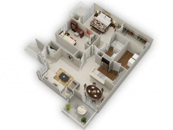 Two Bedroom One Bathroom Floor Plan Laurel