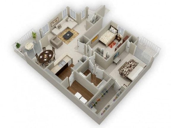 Two Bedroom One Bathroom Floor Plan Laurel