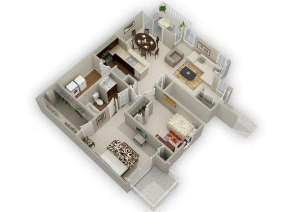 Two Bedroom One Bathroom Floor Plan Laurel