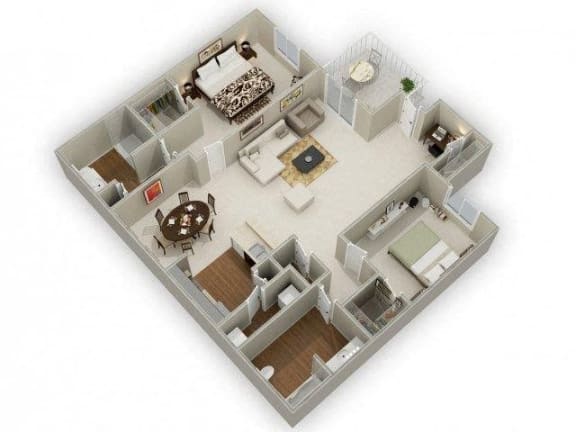 Two Bedroom Two Bathroom Floor Plan Oak
