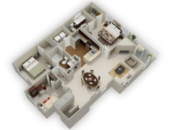 Three Bedroom Two Bathroom Floor Plan Red Cedar