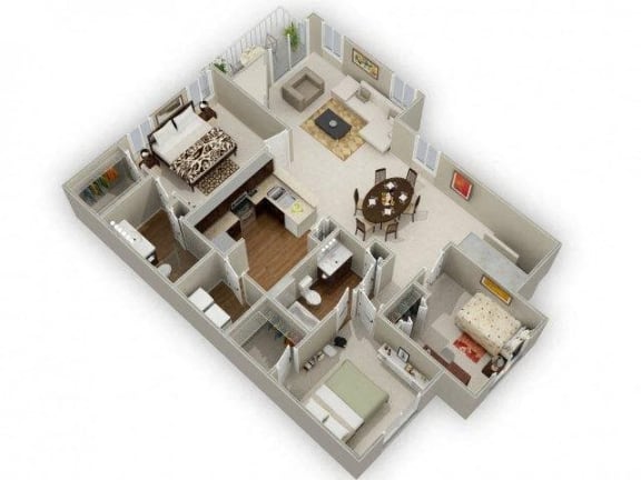 Three Bedroom Two Bathroom Floor Plan Red Cedar