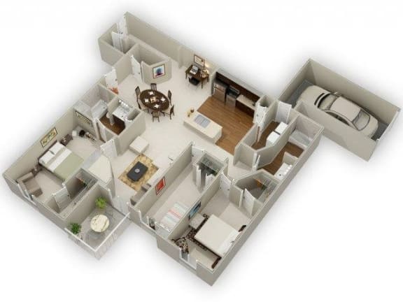 Three Bedroom Two Bathroom Floor Plan Cypress