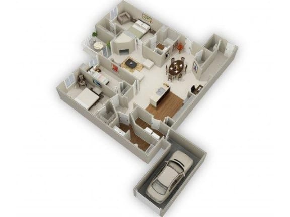 Three Bedroom Two Bathroom Floor Plan Cypress