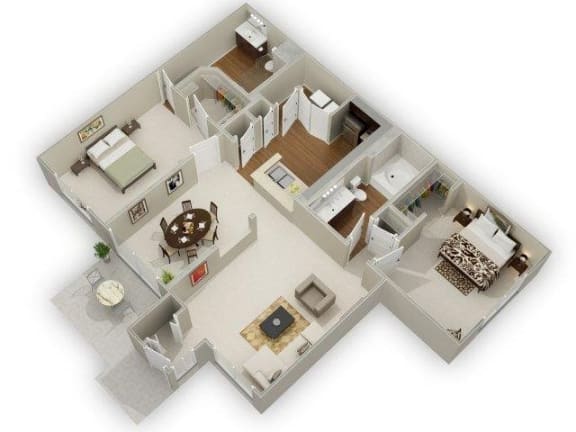 Two Bedroom Two Bathroom Floor Plan Elm