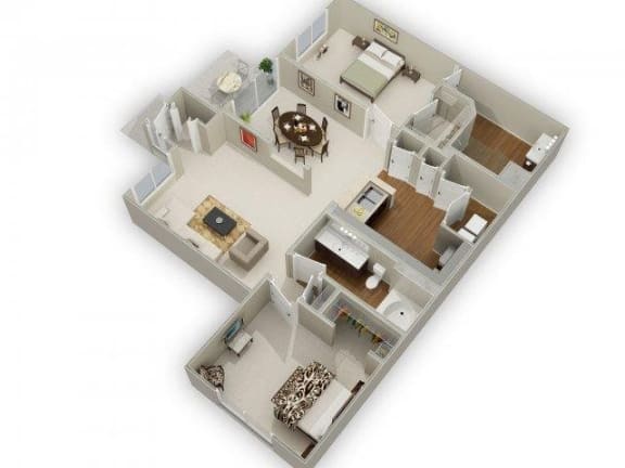 Two Bedroom Two Bathroom Floor Plan Elm