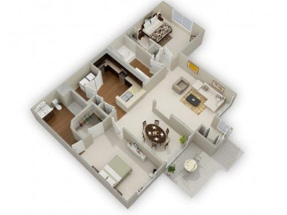 Two Bedroom Two Bathroom Floor Plan Elm