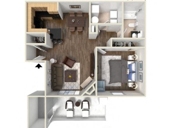 Floor Plan  Floorplan 1 at Apres Apartments in Aurora, CO