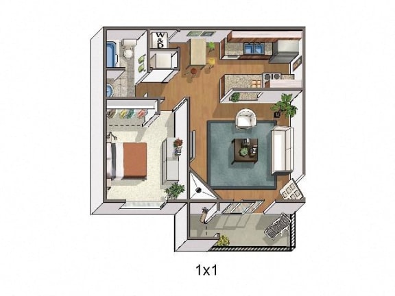 Floor Plan  Copper Flats Apartments 1 bed 1 bath 644 sqft