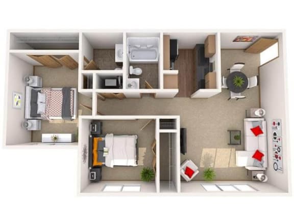 two bedroom apartment floor plan in Rochester MN