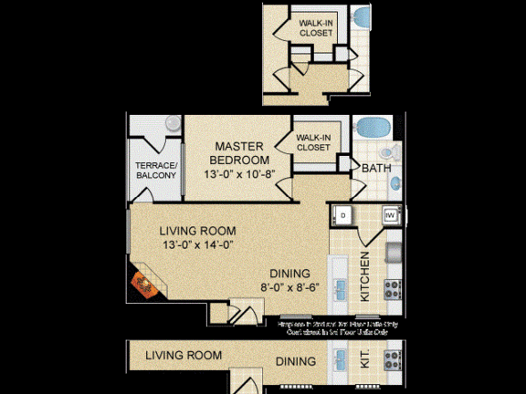 A2 1 bedroom 1 bath