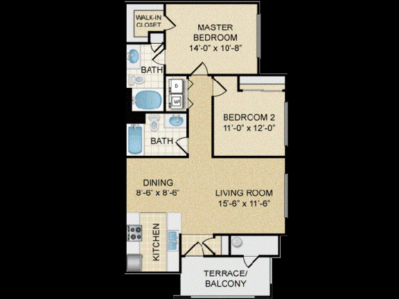 B1 2 bedroom 2 bath