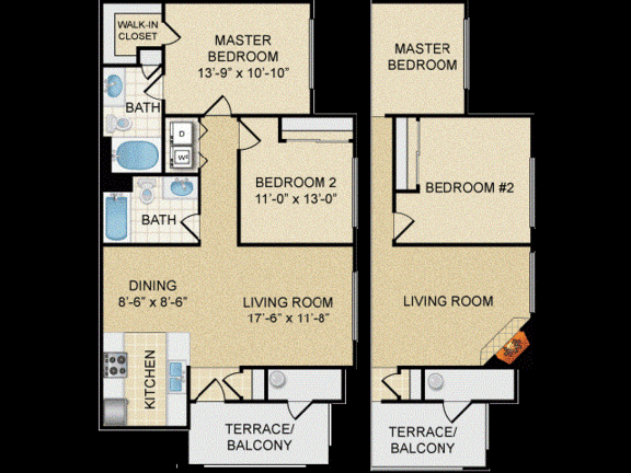 B2 2 bedroom 2 bath