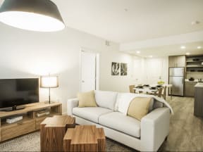 Clubhouse Seating with TV Apartments in San Mateo| Mode Apartments