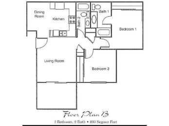 Floor Plan  Floor Plan 2 Bdr 2 Bth