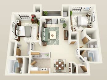 Winthrop960sf FloorPlan at Sky Court Harbors at The Lakes Apartments, Nevada, 89117