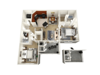The Barcelona with Sunroom Floorplan 2 Bedroom 2 Bath at Reserve Bartram Springs, Jacksonville, Florida