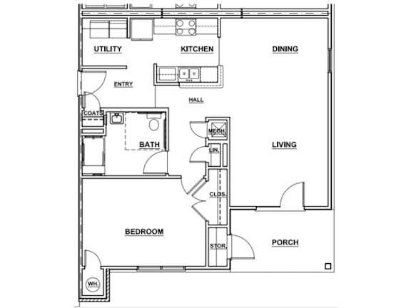 Floor Plan  1 Bedroom Floor Plan | 867 Sq. Ft. at Arbours at Fort King, Dade City, Florida