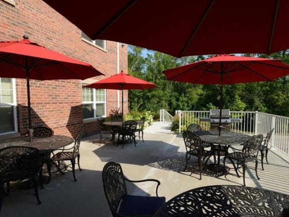 Community Patio at Highlands at Riverwalk Apartments 55+ in Mequon, WI