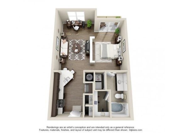 The Heath Floor Plan at Elizabeth Square Apartments in Charlotte, NC