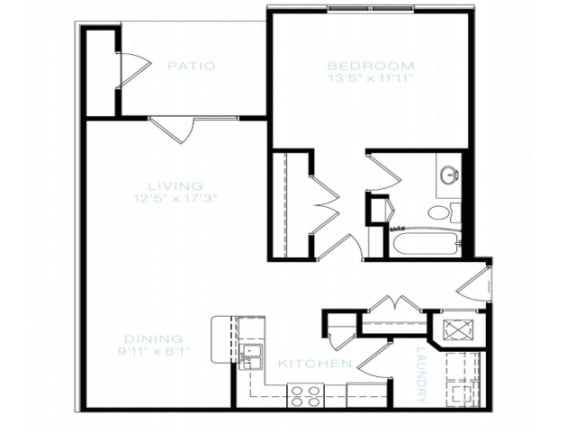 One Bedroom | One Bathroom Floor Plan at The Standard at Whitehouse, Whitehouse