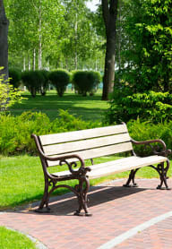 a park bench in the middle of a park