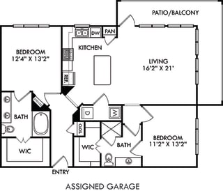 Floor Plan Hyde with Assigned Garage