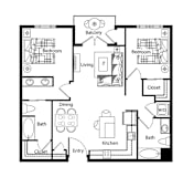 2 bed 2 bath at Purl Apartments, California, 92108