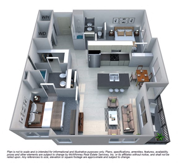 Avery 2 Bedroom 2 Bath Floorplan Avery 2 Bedroom 2 Bath Floorplan at Cycle Apartments, Ft. Collins, CO 80525