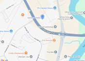 Thumbnail 3 of 3 - A map shows a street with a number of landmarks including a restaurant and a club.