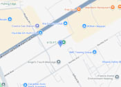 Thumbnail 3 of 4 - A map shows a street with various businesses and locations marked on it.