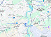 Thumbnail 2 of 3 - A map of a city with a blue dot indicating a location.
