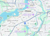 Thumbnail 3 of 4 - A map of Ottawa with various landmarks and streets labeled.