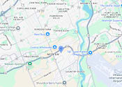 Thumbnail 4 of 4 - A map of a city with a green circle in the middle.