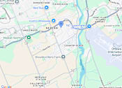 Thumbnail 3 of 4 - A map of a city with a blue marker on it.
