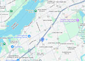 Thumbnail 3 of 3 - A map of a city with various landmarks and streets labeled.